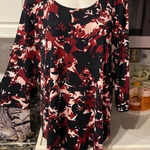 a womens JM Collection casual 3/4 sleeve stretch plus size top XXL